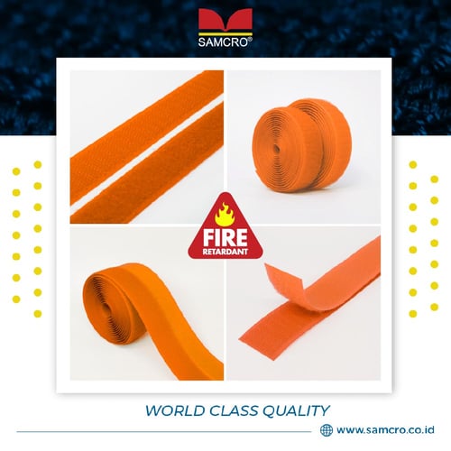 Velcro Tape Samcro - Fire Retardant/Anti Api - Warna Orange - 10mm