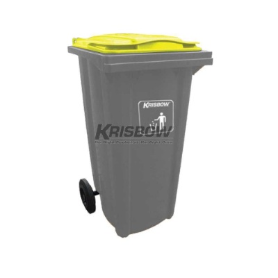 Tempat Sampah Dust Bin Neo Grey 120L With Yellow Lid Krisbow 10082098