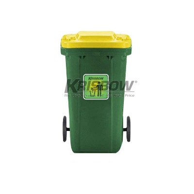 Tempat Sampah Dust Bin New Eco 120L Green With Yellow Lid Krisbow 10367862