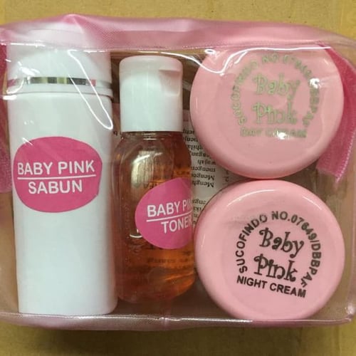 Cream Baby Pink Original - Pemutih Wajah Peremajaan Kulit Jerawat Flek Hitam 30gr