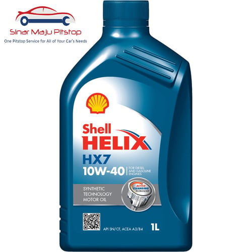 SHELL Helix HX7 Pelumas Oli Mobil Bensin 1L 10W-40 API SN-CF