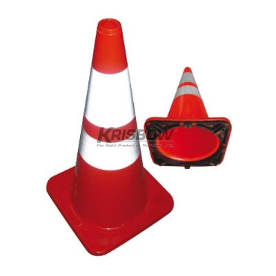 Kerucut Lalu Lintas Traffic Cone 70CM Height Orange PVC Krisbow KW1000477