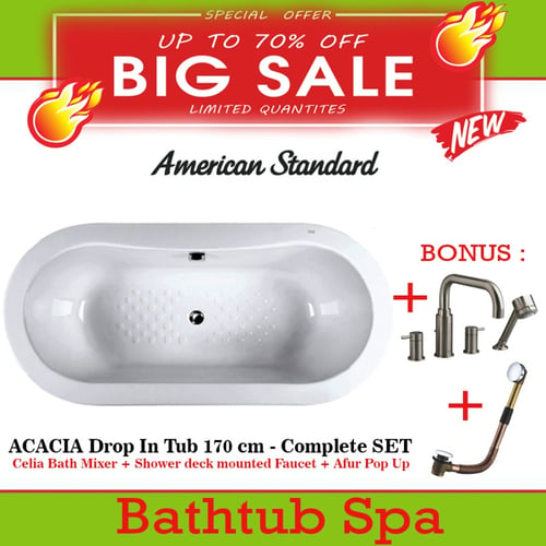 American Standard Bathtub spa Acacia Drop in Tub complete set 170 cm