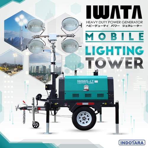 Mobile Light Tower / Lampu Sorot 1000 watt x 4 - IWATA IW8WS-LT