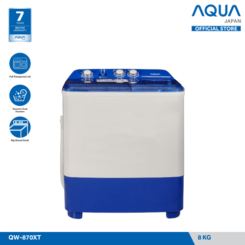 Aqua Japan Mesin Cuci 2 Tube 8 Kg QW-870XT