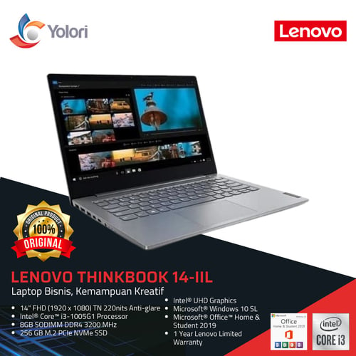 Lenovo ThinkBook 14-IIL i3-1005G1 8GB 256GB Intel UHD Windows 10 + OHS 2019