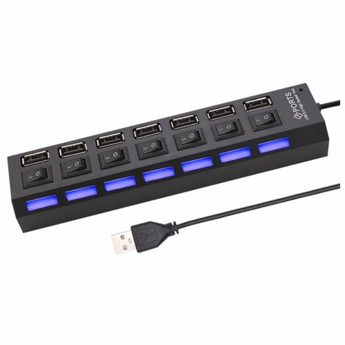 USB Hub 7 (Tujuh) Port Output On Off Saklar Lampu USB 2.0