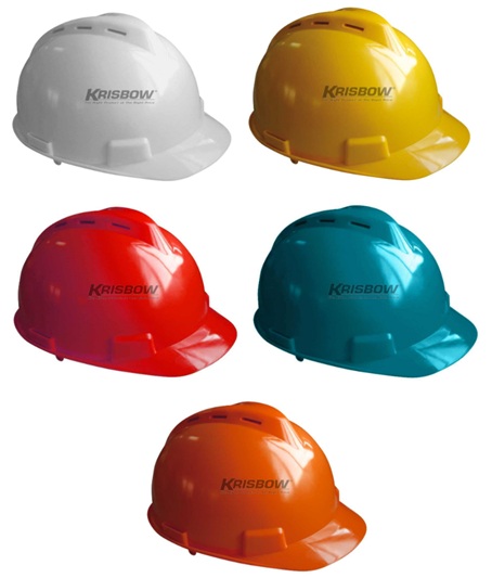 Helm Helmet Front Brim Vented White-Yellow-Red-Green-Orange Krisbow KW1000441