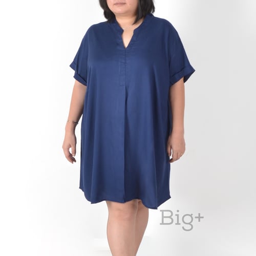 Big Plus Apparel Millie Jumbo LD140 Big Size Midi Dress Navy (DRES138)