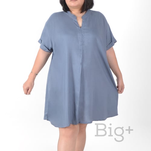 Big Plus Apparel Millie Jumbo LD140 Big Size Midi Dress Grey Abu (DRES141)