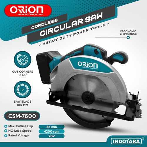 Cordless Circular Saw / Mesin Gergaji / Mesin Potong Orion CSM7600