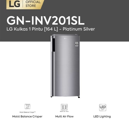 LG GN INV201SL Kulkas 1 Pintu Smart Inverter Compressor