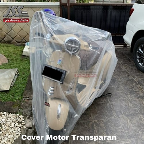 Cover Motor Transparan M (All Size) motor kecil-sedang - Plastik Tebal