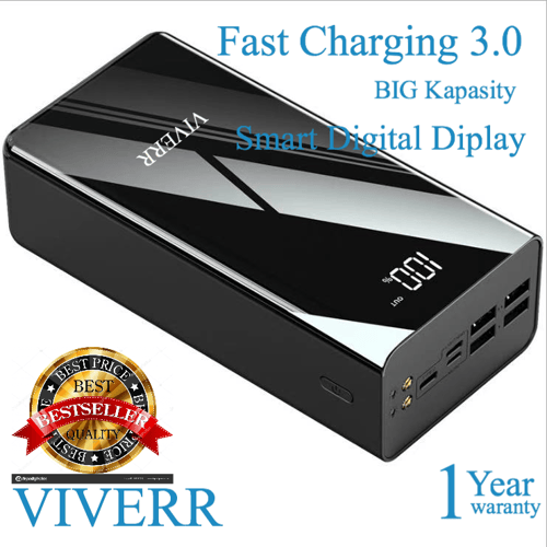 Powerbank VIVERR R9 4 USB Output Kapasitas 50.000 mAh Original Real garansi 1 Tahun.