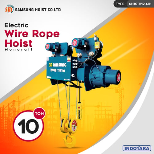 Electric Wire Rope Hoist 10 Ton Samsung Hoist SN10-H12-MH