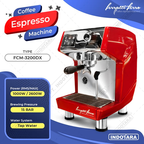 Mesin Kopi Espresso / Espresso Machine Ferratti Ferro FCM3200DX - GLOSSY RED
