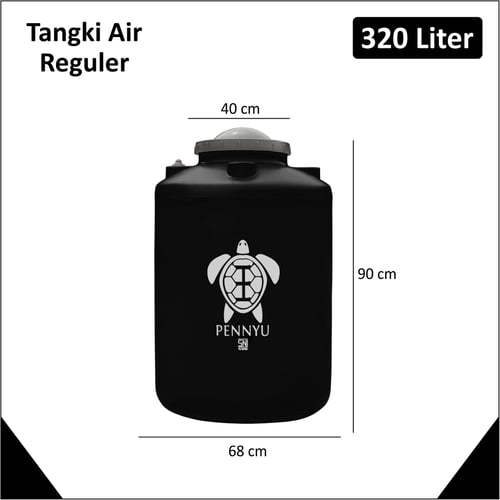 PENNYU Tangki Air Tandon Toren 320 liter Hitam