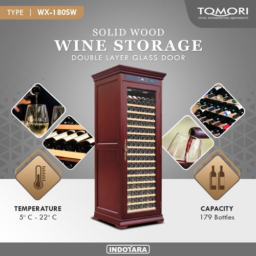 Wine Cooler Tomori Wine Storage Wood WX-180SW