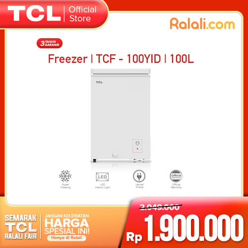 Exclusive RALALI - TCL Chest Freezer (100 L) TCF - 100YID