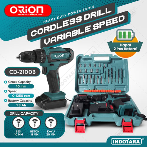 Mesin Bor Baterai Tangan / Cordless Drill Battery Orion CD2100B