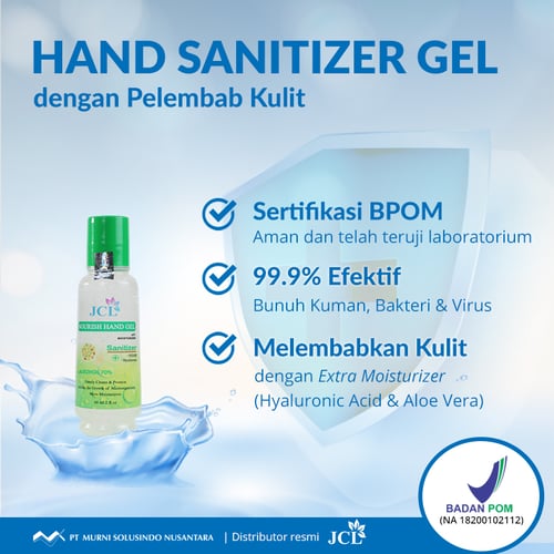 JCL Hand Sanitizer Gel 60ml (70 Persen Alkohol & Extra Moisturizer)