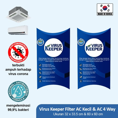 Virus Keeper Bundel Filter AC Kecil & AC 4Way - Filter Udara Made in Korea Air Purifier (32x33.5cm + 60x60cm)