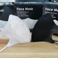 Face Mask Masker Duckbill Garis Impor Disposable 3Ply Earloop Facemask Putih Isi 50Pcs
