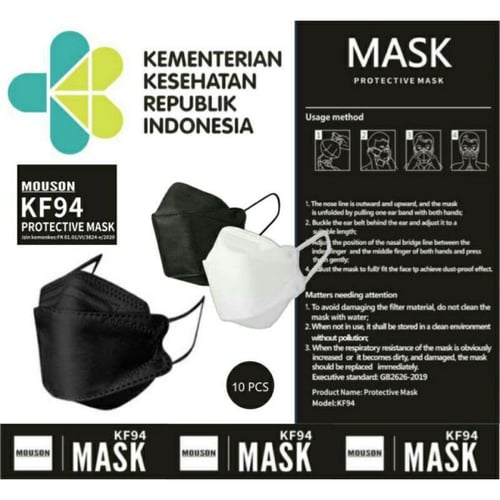 Masker KF94 4Ply Evo Convect 3D Korea Version Original Putih 1Pack Isi 10Pcs