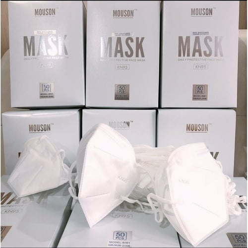 Mouson Masker KN95 5Ply  Mouson Original Masker Premium 5Ply Tanpa Embos 1Box Isi 50Pcs