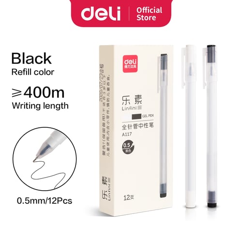 Deli Gel Pen Pulpen Gel warna Hitam 0.5mm A117