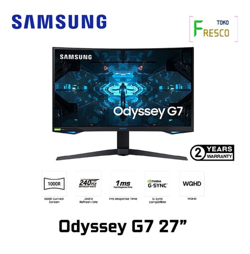 Monitor Gaming 27 Samsung Odyssey G7 240Hz 1ms 2K QHD Curved LC27G75