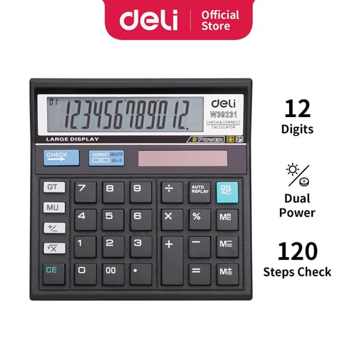 Deli Kalkulator Desktop 12 Digit Desain unik garansi 3 tahun W39231B