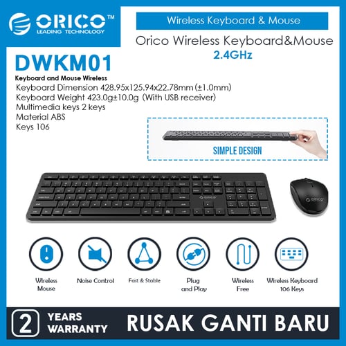ORICO Wireless keyboard and mouse combo - DWKM01