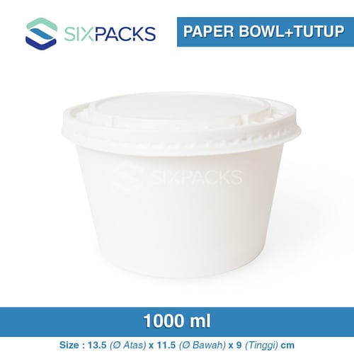 PAPER BOWL 1000 ML + TUTUP/LID