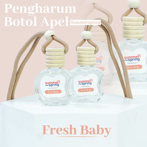 Pengharum Gantung Botol Apel Summerspring Untuk Mobil / Ruangan / Kamar / Kamar Tidur / Toilet / WC / Pewangi Tahan Lama - Aroma Fresh Baby