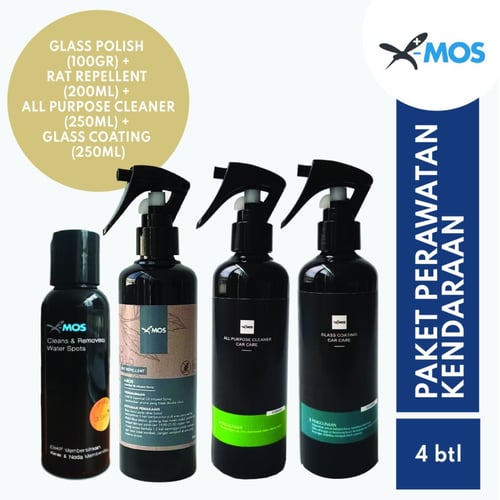 X-MOS Paket Hemat Car - Rat Repellent + Glass Polish + Glass Coating + All Purpose Cleaner