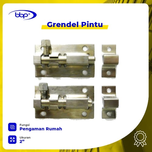 Grendel Pintu Ukuran 2 Inch Stainless Isi 2 Pcs