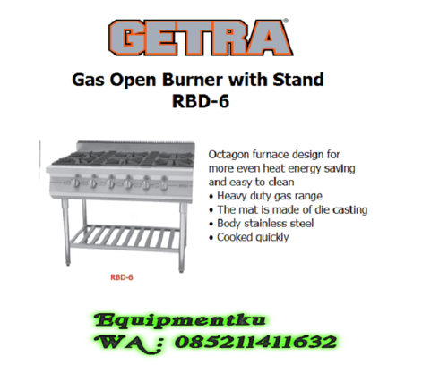 GAS OPEN BURNER WITH STAND GETRA TIPE (RBD-6)