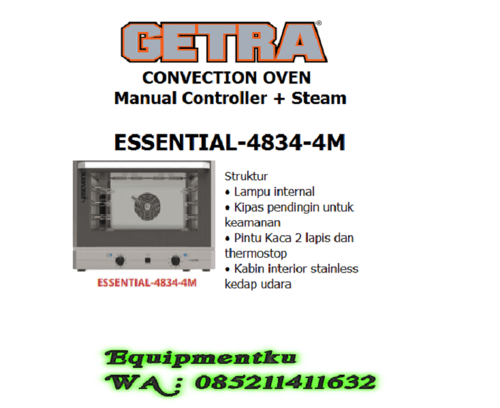 CONVECTION OVEN manual controller + steam GETRA ( ESSENTIAL - 4834-4M)