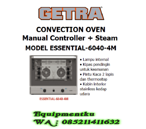 Convection oven manual controller + steam GETRA ESSENTIAL-6040-4M