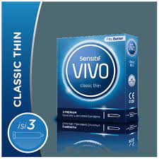 Sensitif VIVO condom CLASSIC THIN Box per 3s - Privasi Aman