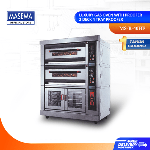 MASEMA Official Jual Luxury gas oven with proofer 2 deck 4 tray MSR