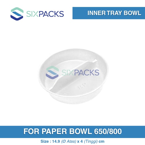 INNER TRAY PAPER BOWL 650/800 ML- PUTIH SEKAT 1 (PARTISI)