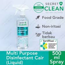 Secret Clean Multipurpose Desinfectant Liquid Spray 500ml - Desinfektan utk Perabot, Laptop, HP, dll