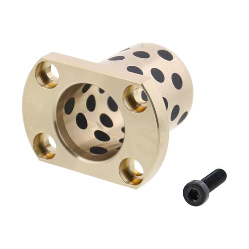 Flange Integrated Oil Free Bushings - Copper Alloy, Standard Flanged, I.D. F7