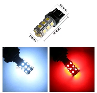 Lampu Bayonet T20 7443 Kaki 4 Strobo 18 SMD Lampu Mundur Lampu Sen Lampu Rem