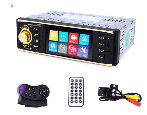 Tape Audio Mobil Multifungsi Bluetooth Monitor 4.1 Inch with Rear View Camera - OMRSGUBK 4019B - Black