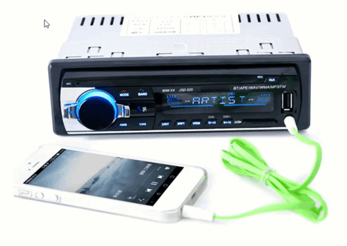 Tape Audio Mobil Multifungsi Bluetooth USB MP3 FM Radio JSD-520 - Black