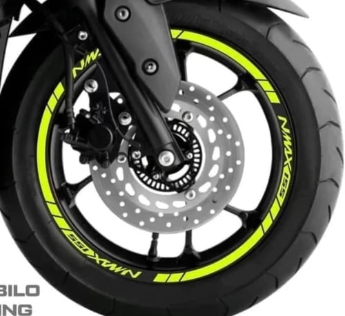 Sticker Velg Nmax warna kuning stabilo bahan reflectiv