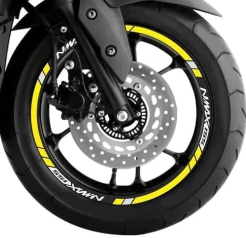 Sticker Velg Nmax warna kuning putih bahan reflectiv